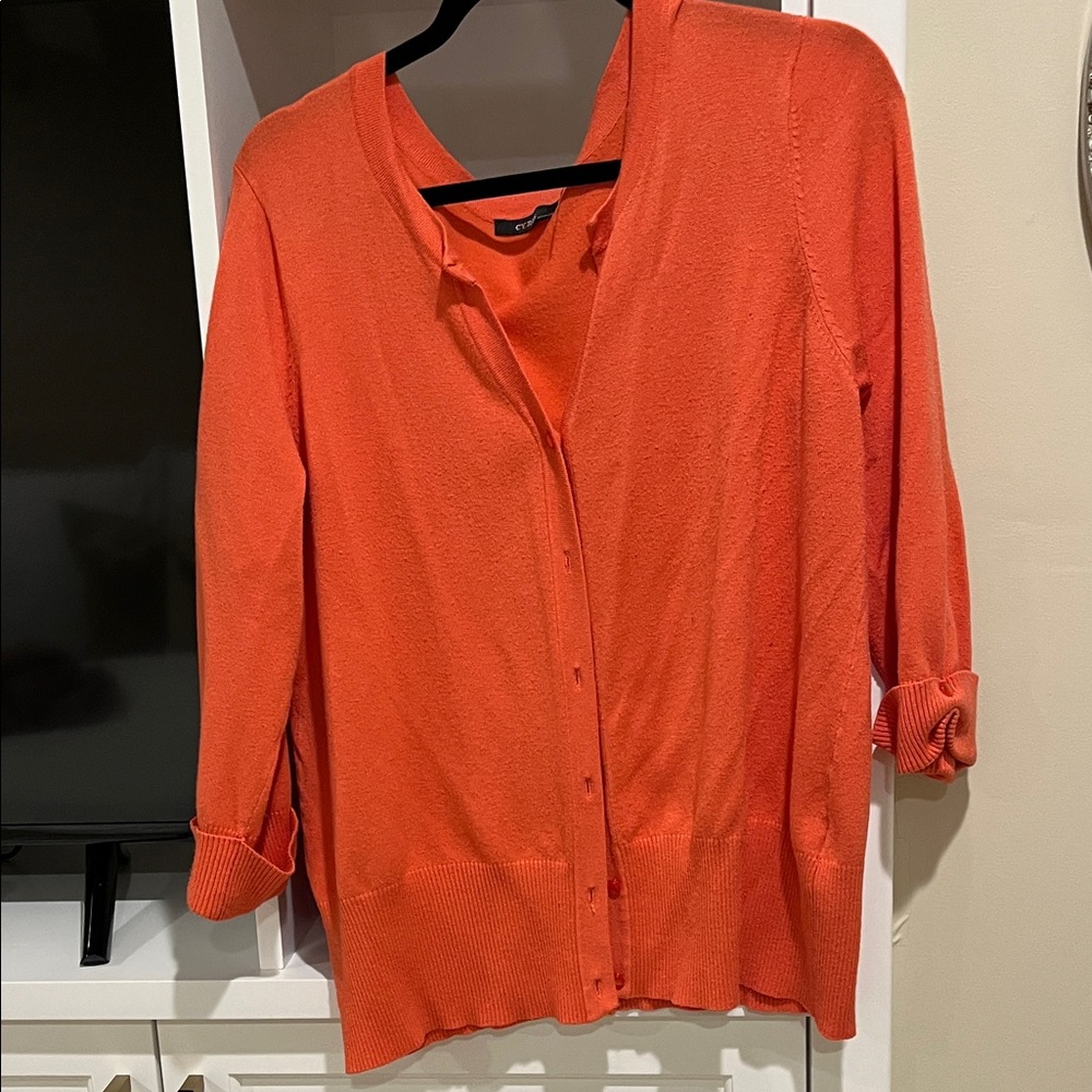 Orange Women's Lightweight Button-Front Cardigan - image 1